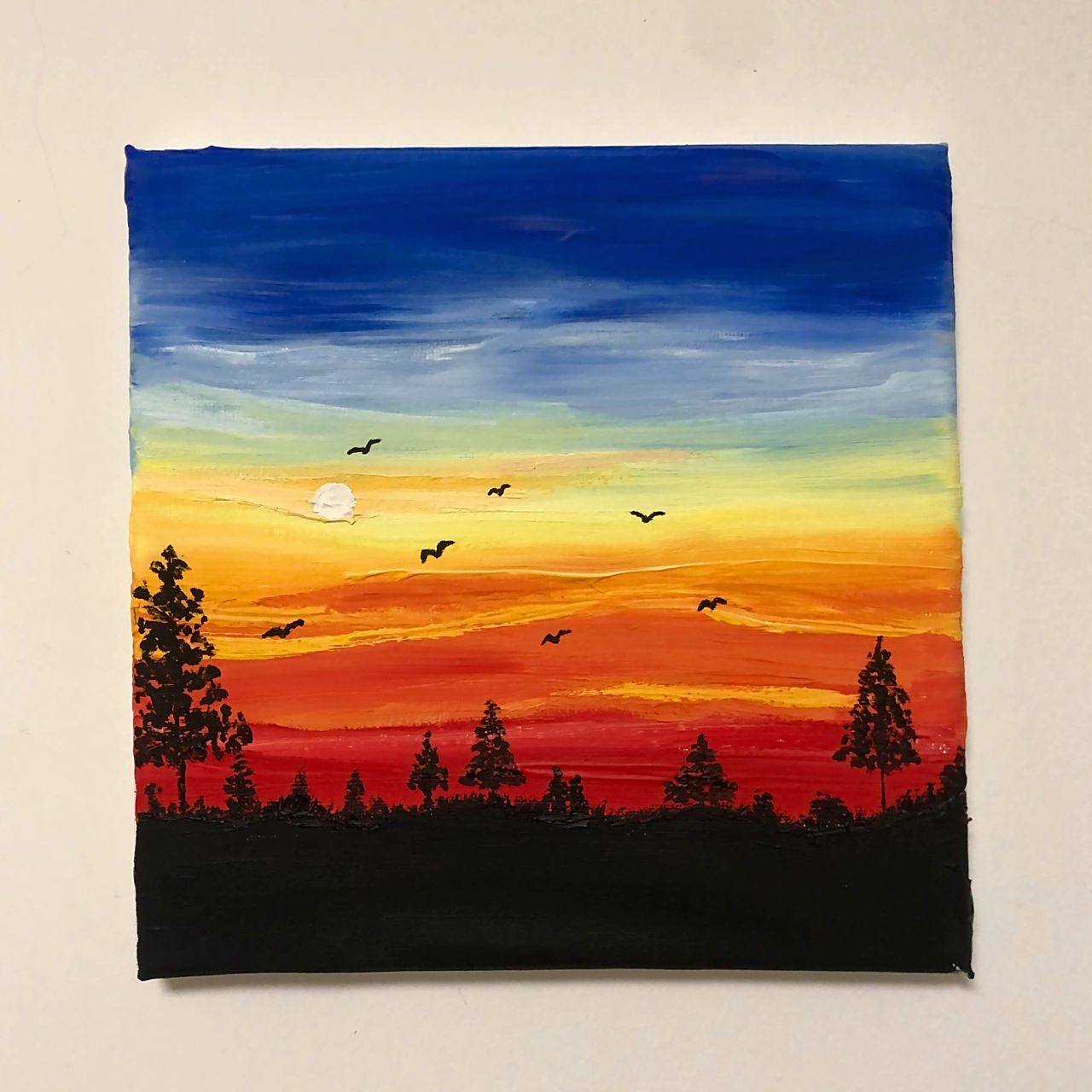 水粉画——夕阳95 水粉画
