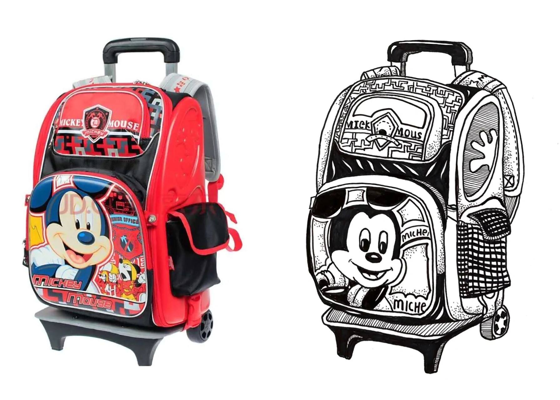 中国美院考级服务——速写考级素材分享 内容:书包,图书,台灯,铅笔盒