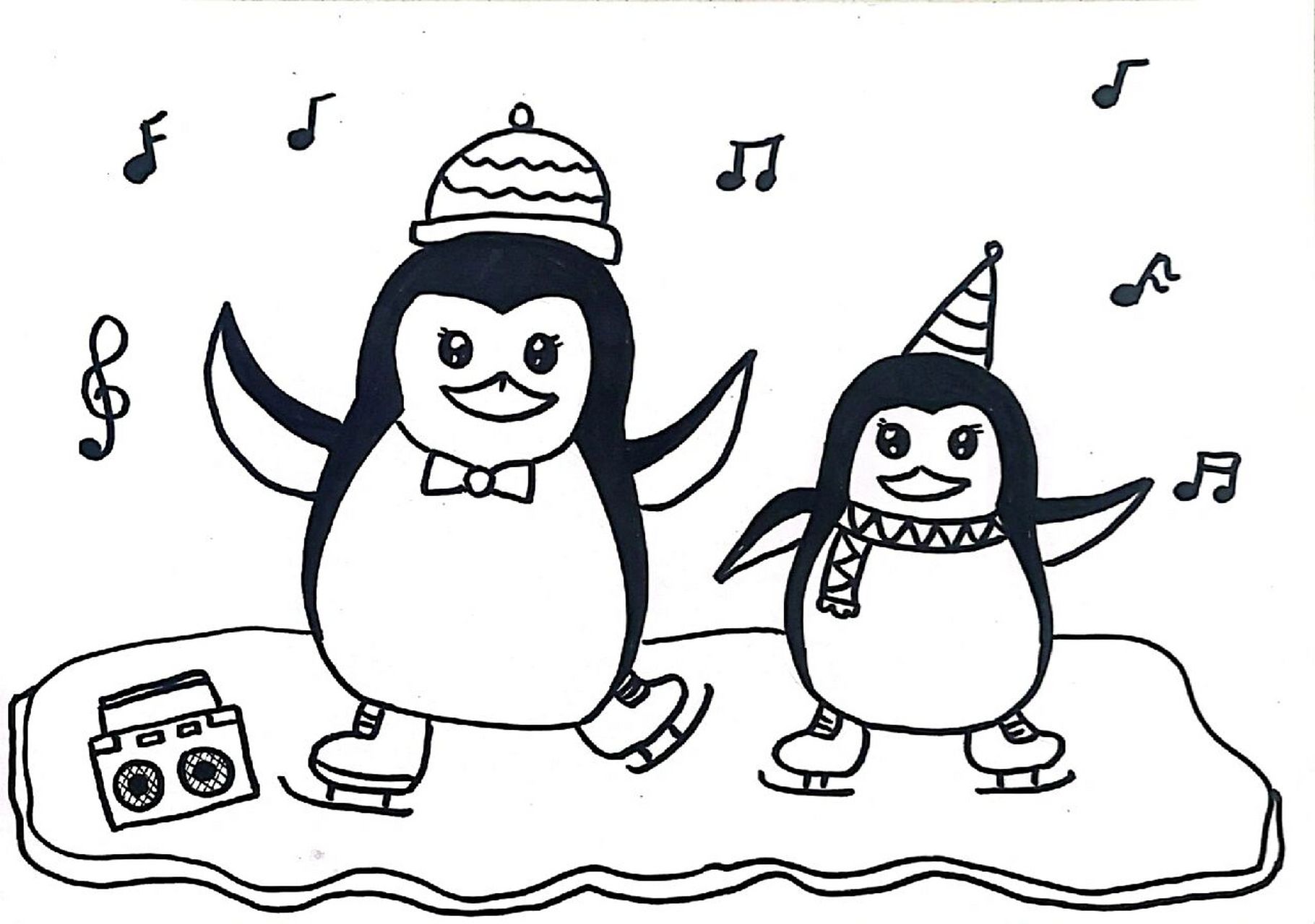 儿童画–马达加斯加的企鹅‖企鹅 适合年龄5–7岁 根据动画片