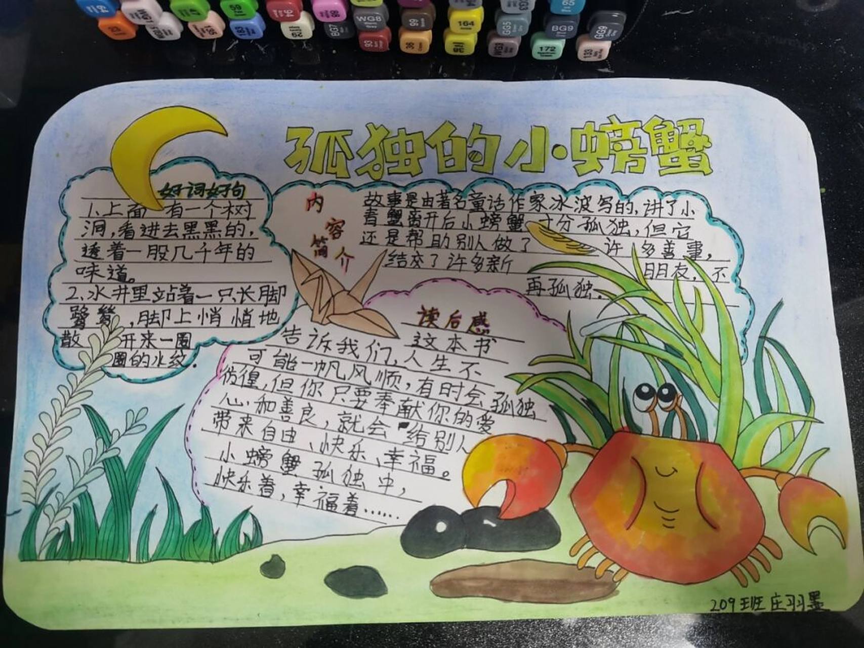 《孤独的小螃蟹》好书推荐卡