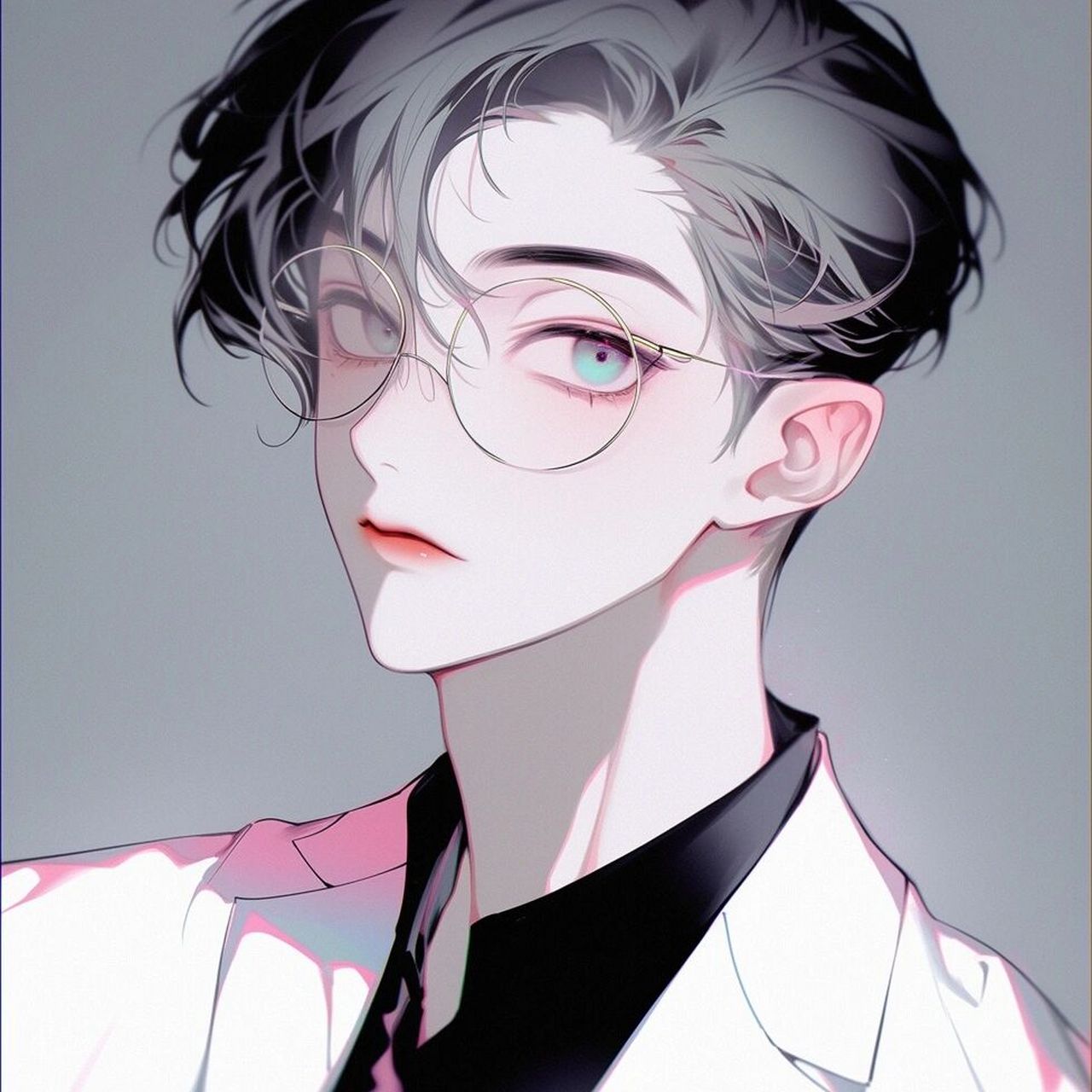 男生头像丨眼镜 这算斯文败类型吧?是吧是吧.