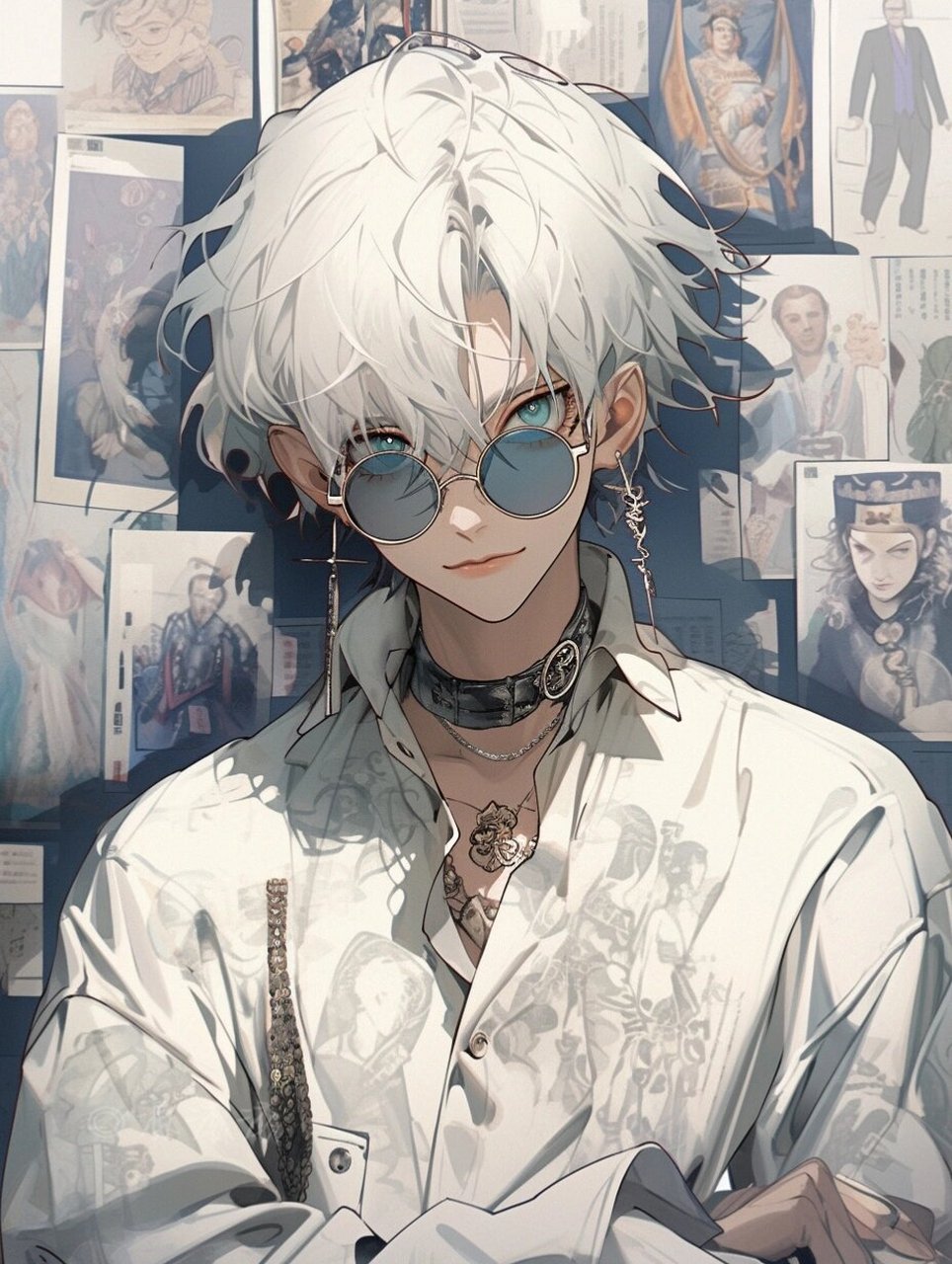 复古港风动漫男生头像|壁纸|青色系眼镜杀 ❤️辛苦喜欢的宝子们