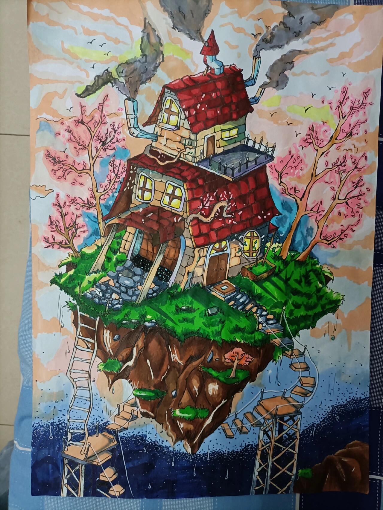 马克笔风景画步骤图