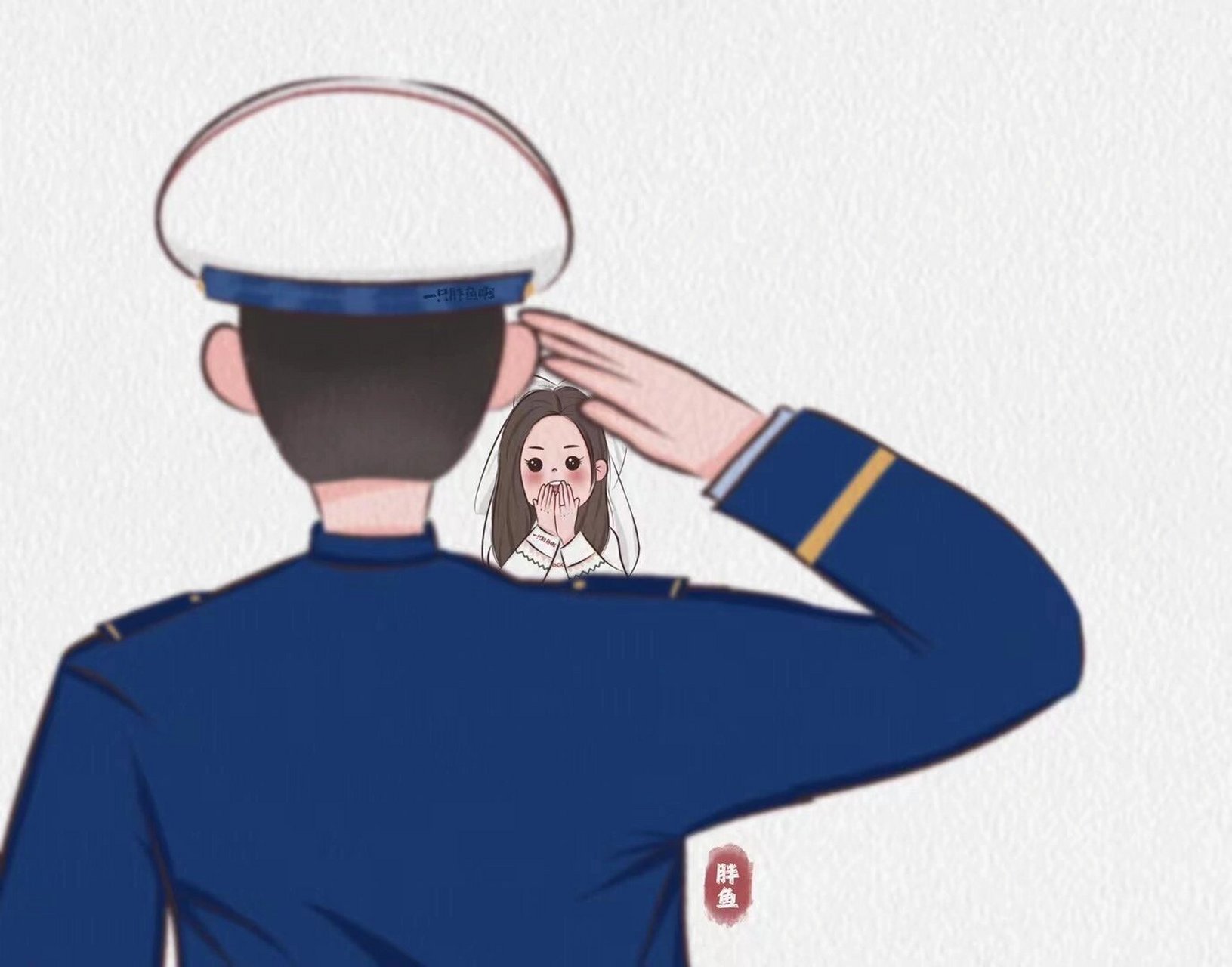 消防头像 去年画的了 大家快来领取吧 #消防员# #蓝朋友# #消防情侣