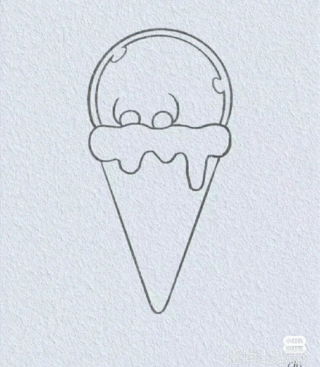 小兔子雪糕可爱简笔画    雪糕简笔画