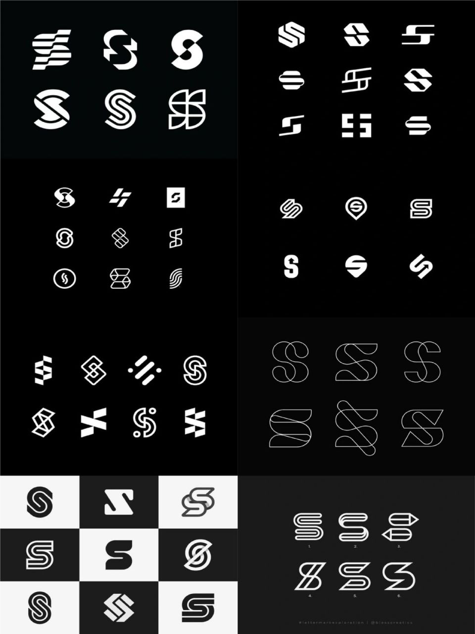 s字母logo设计 全网最全|合集整理 设计干货 一组以字母"s"为基础的创