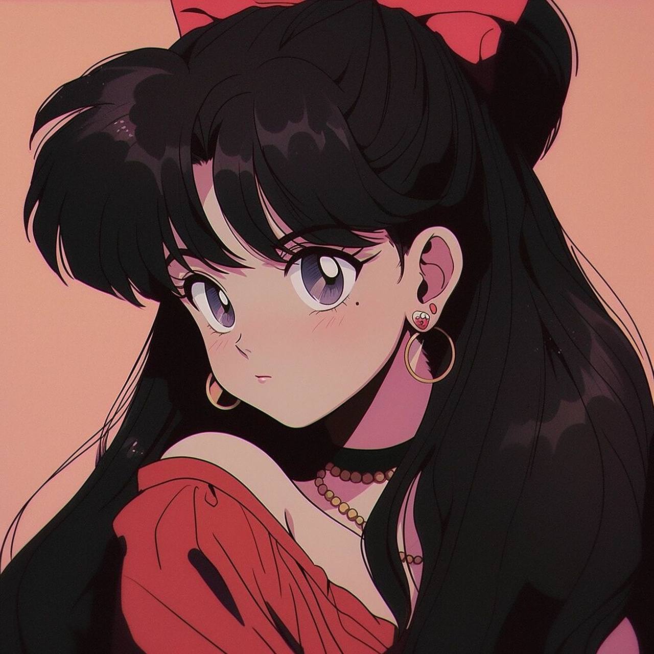 midjourney 可爱旧漫女生头像