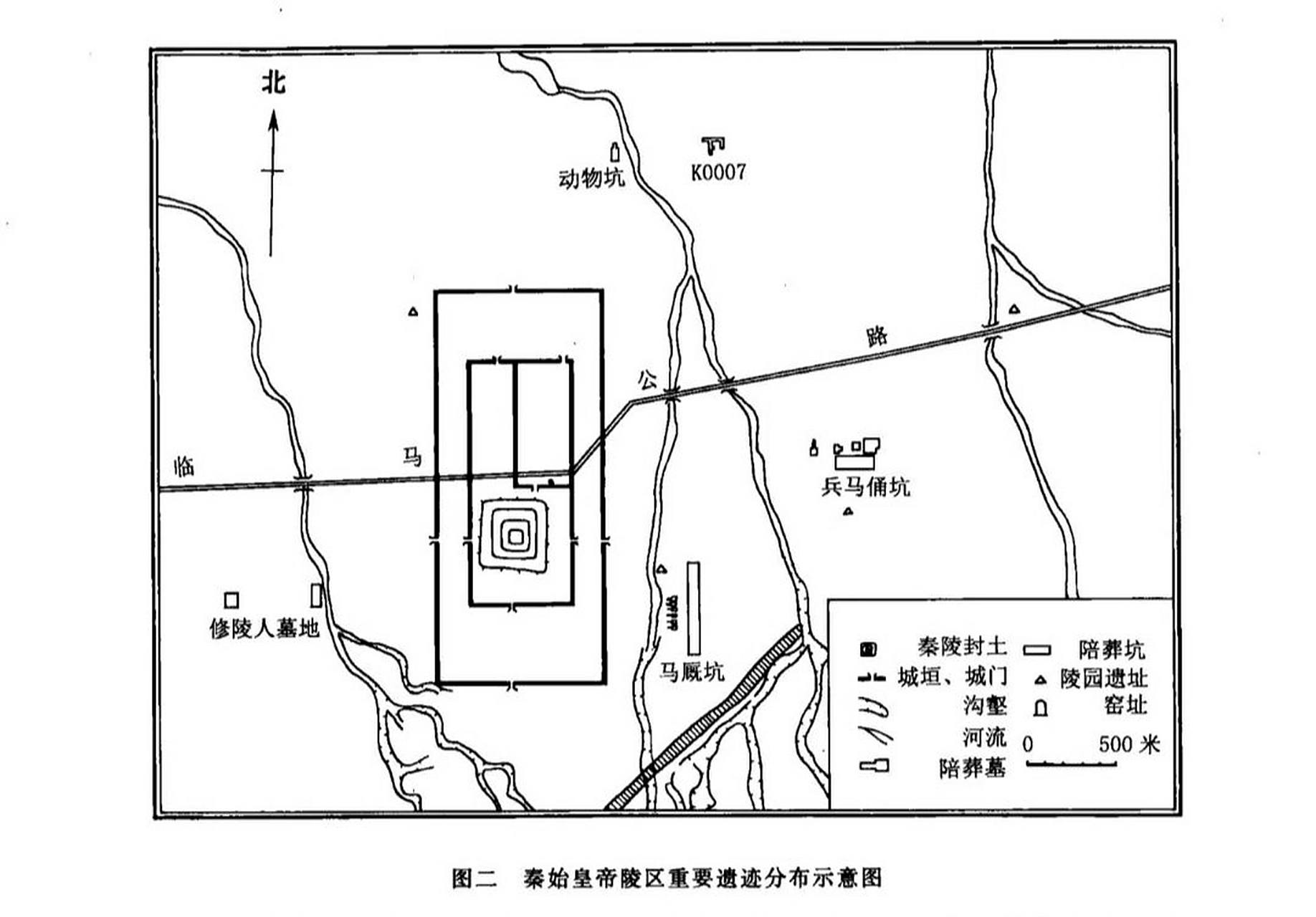 秦始皇帝陵园概况 秦始皇陵建于秦王政元年(前247年),秦二世二年(前
