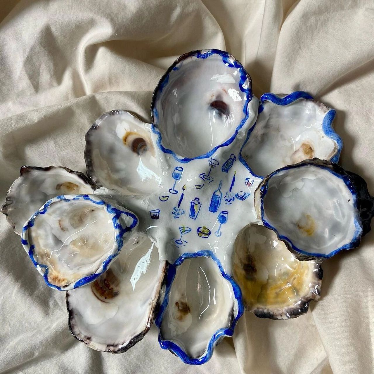 好好创意|chill fish 手工制作的牡蛎盘,灵感来自日常可见的贝壳