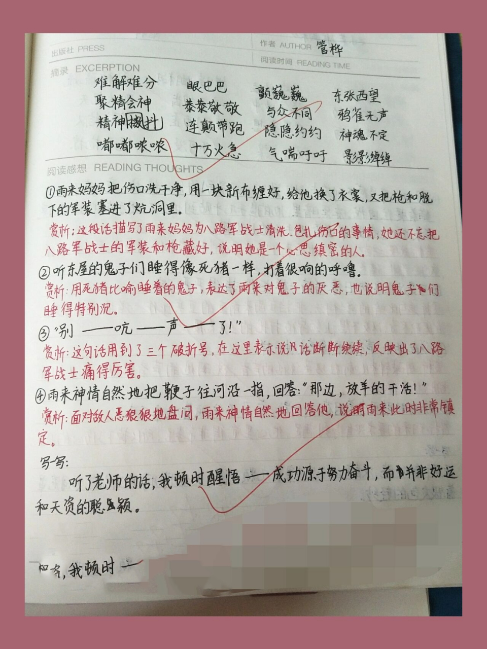 讀書筆記有賞析有摘抄 《小英雄雨來》摘抄加賞析三篇