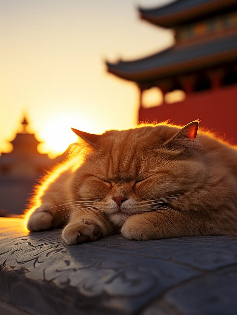 脑海中怎么就有这个画面 紫禁城里慵懒的大橘  也不知道住这么大房子