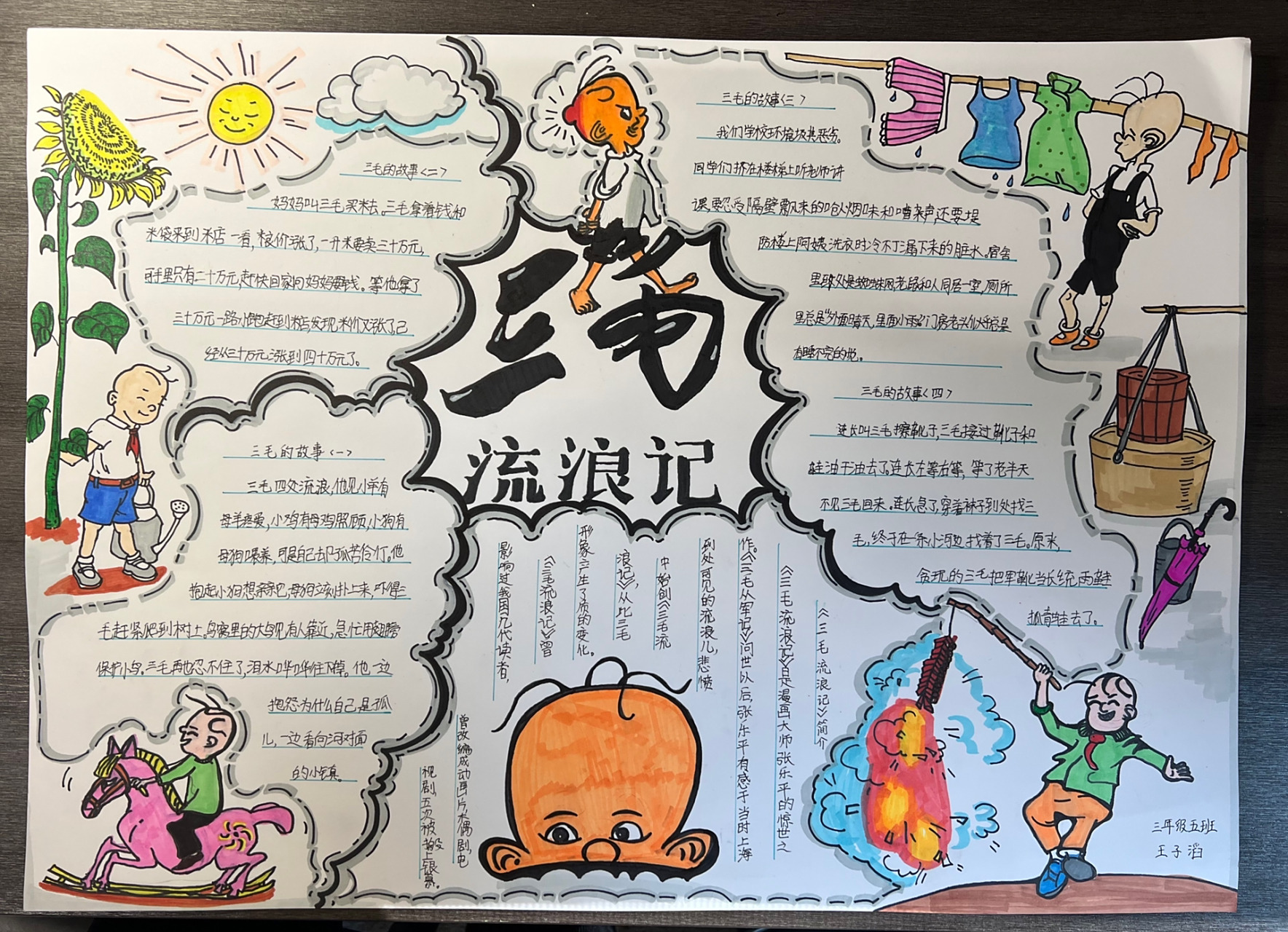 读书小报《三毛流浪记》 哥哥的读书小报