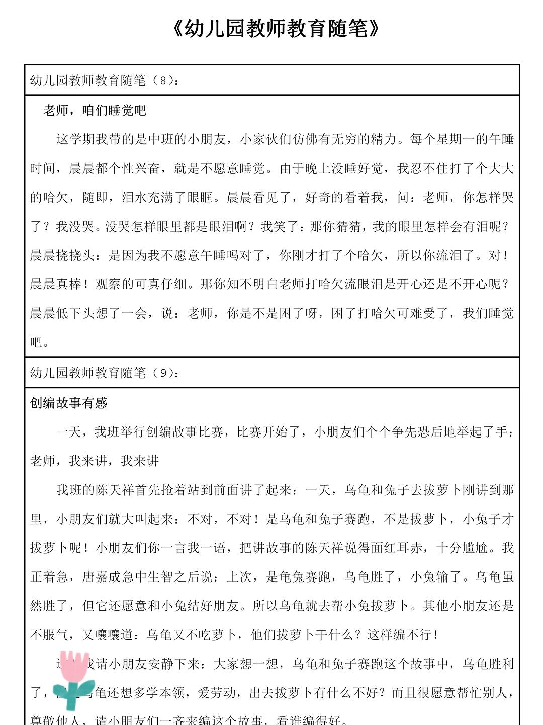 幼儿园教育随笔合集|大中小班
