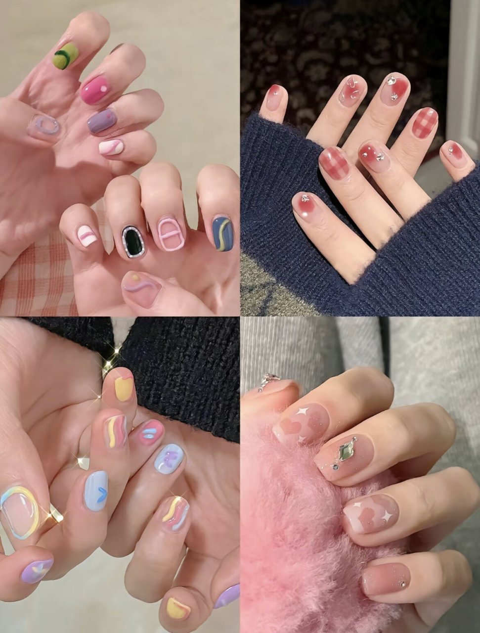 可爱呆萌童心美甲合集 可爱 温柔 彩绘美甲97穿戴甲