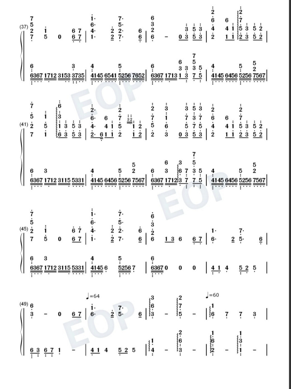 eutopia乌托邦—钢琴简谱 听了有点想哭的曲子,虽然叫乌托邦,但莫名有