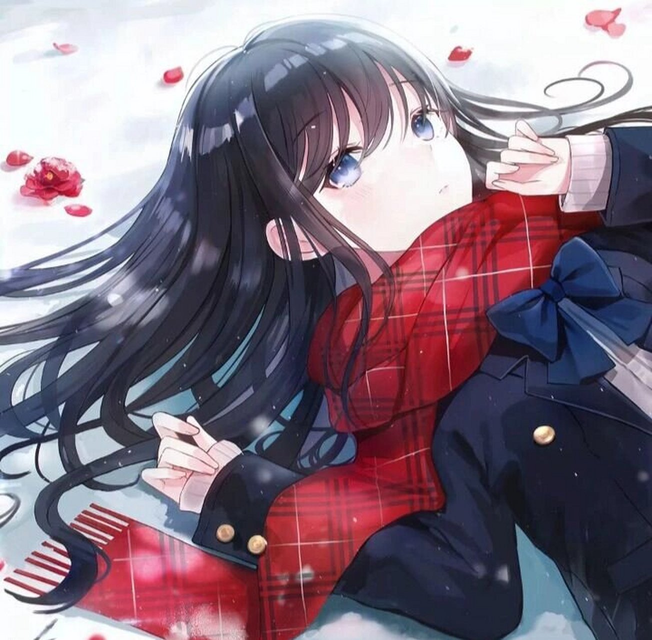 适合冬天用的动漫女生头像 画师不知,如有侵权,立删