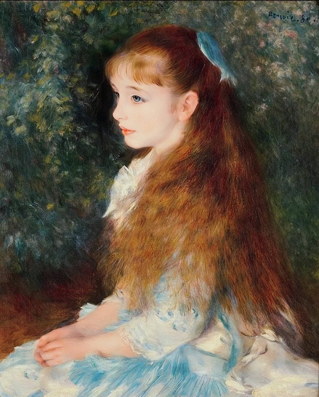 油画人物|《小艾琳》雷诺阿     95中文名:《小艾琳》 95作者