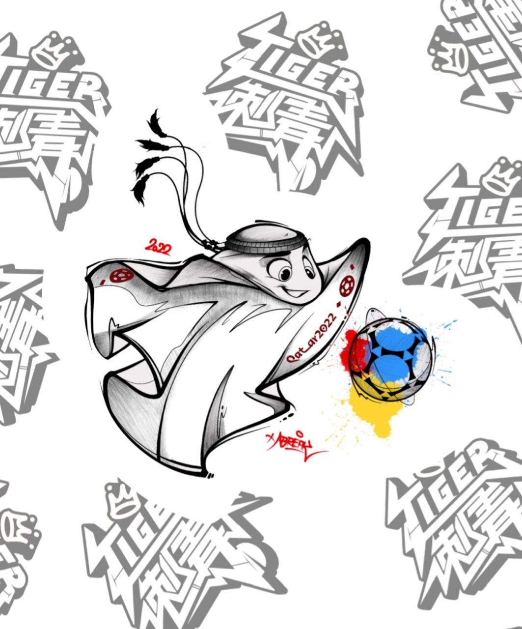 拉伊卜吉祥物纹身手稿|杭州纹身 买球中奖的朋友快点来找我纹身97