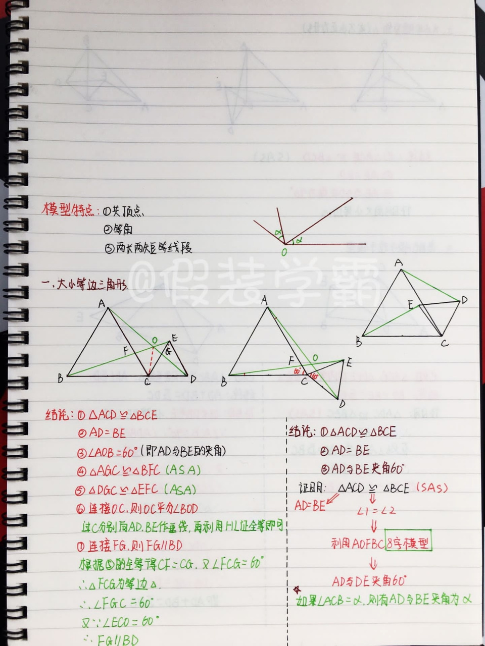 初二手拉手模型题集图片