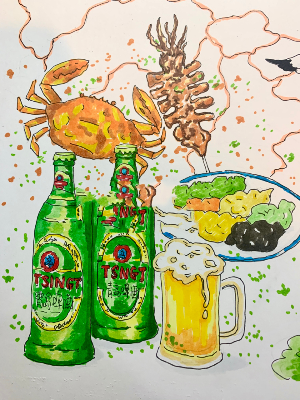 旅行手抄报 快乐假期 青岛旅游手抄报 客订 主题是关于你去过的城市