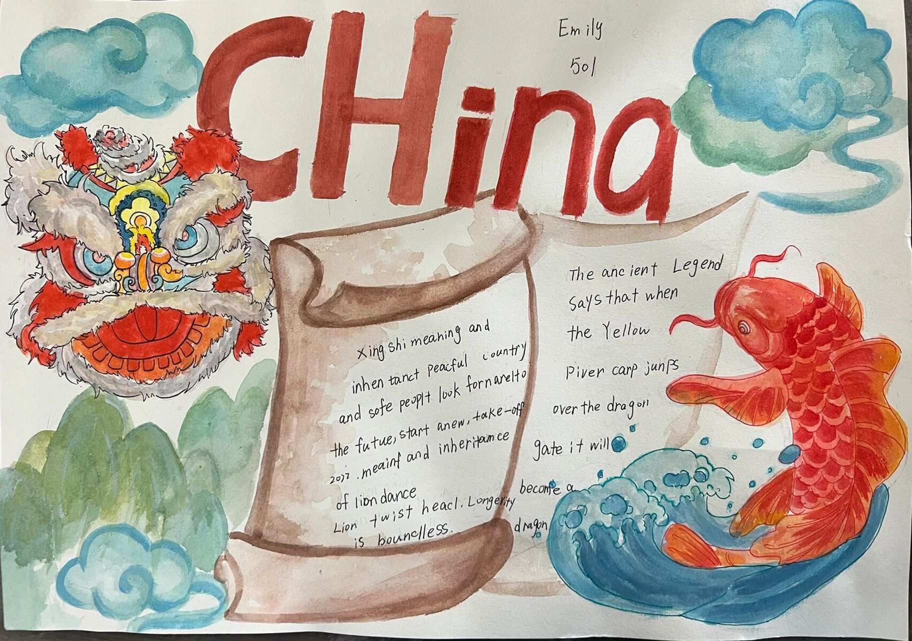 熊孩子作业:关于中国的英语版手抄报