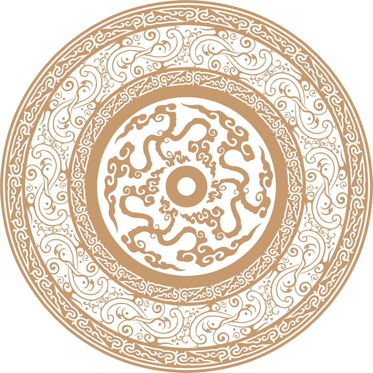 圆形适合纹样图案设计素材·古典繁密细腻风