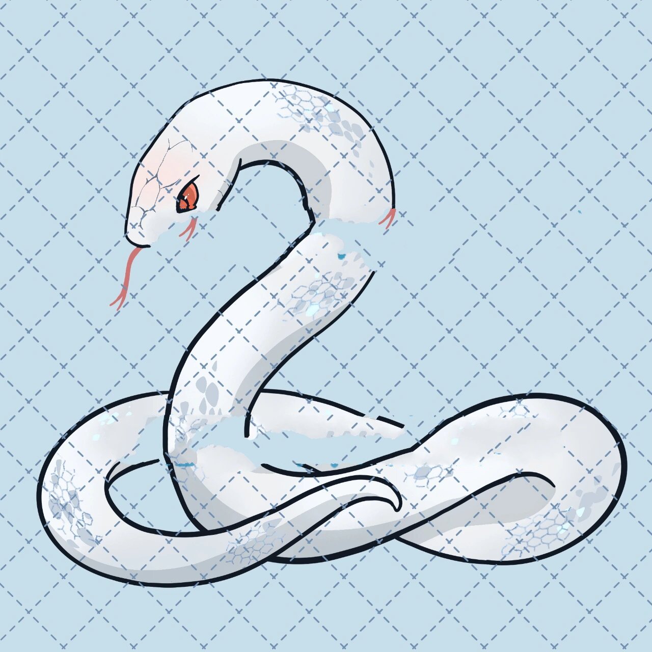 画了美貌的白色蛇蛇