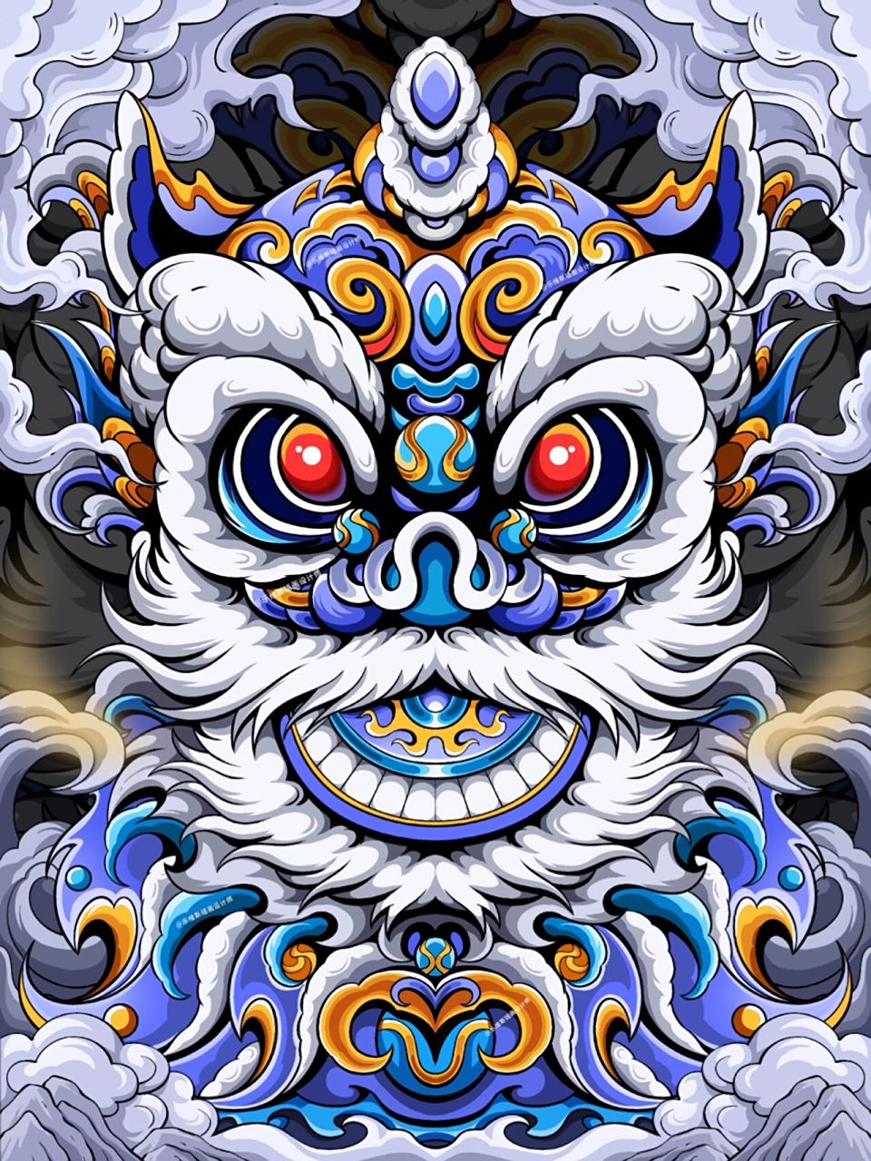 醒狮|五虎醒狮|马超狮 |装饰醒狮画 【醒狮系列插画】马超狮 这是画的