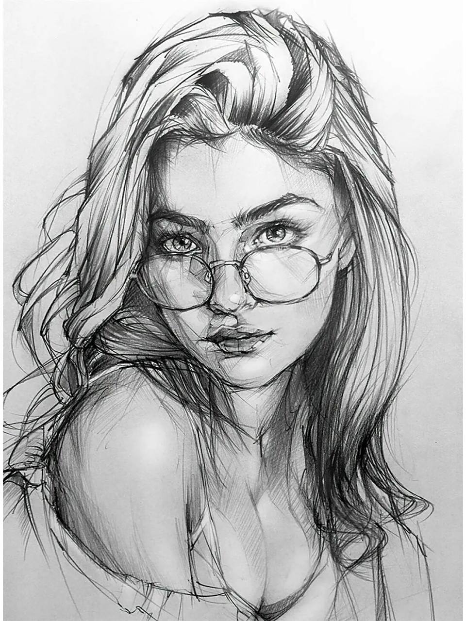 线面感超强的人物素描艺术!