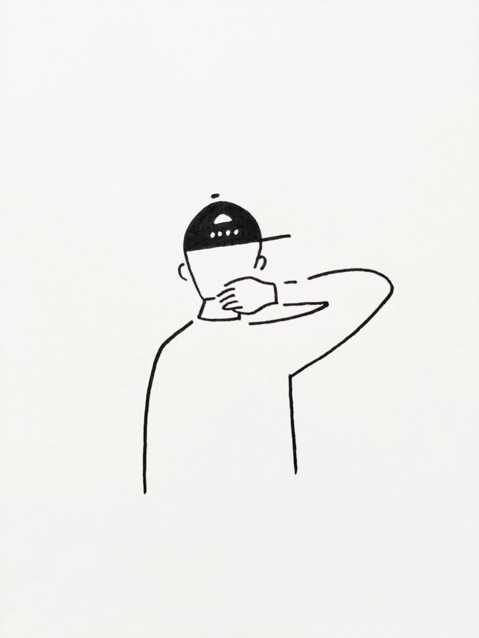 极简手绘插画/男生背影 零基础学画画,每天一张纸一支笔一分钟画极简