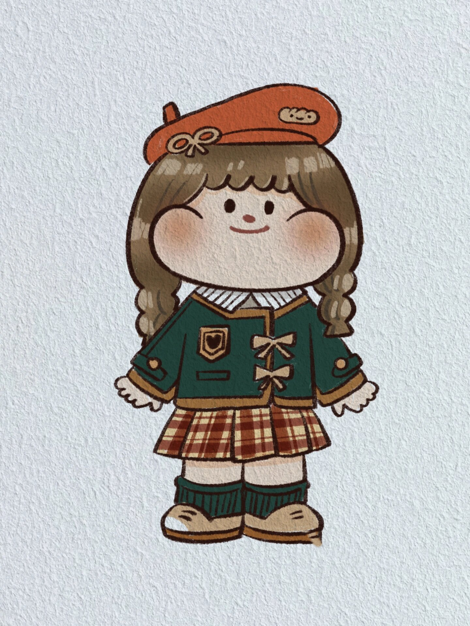 简笔画教程|今天画可爱滴肉球 学院风的肉球女孩