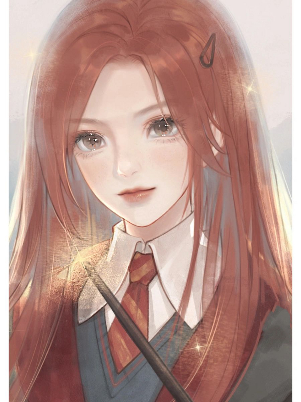 金妮韦斯莱 | 格兰芬多女孩 哈利波特头像 画了金妮,优秀勇敢的