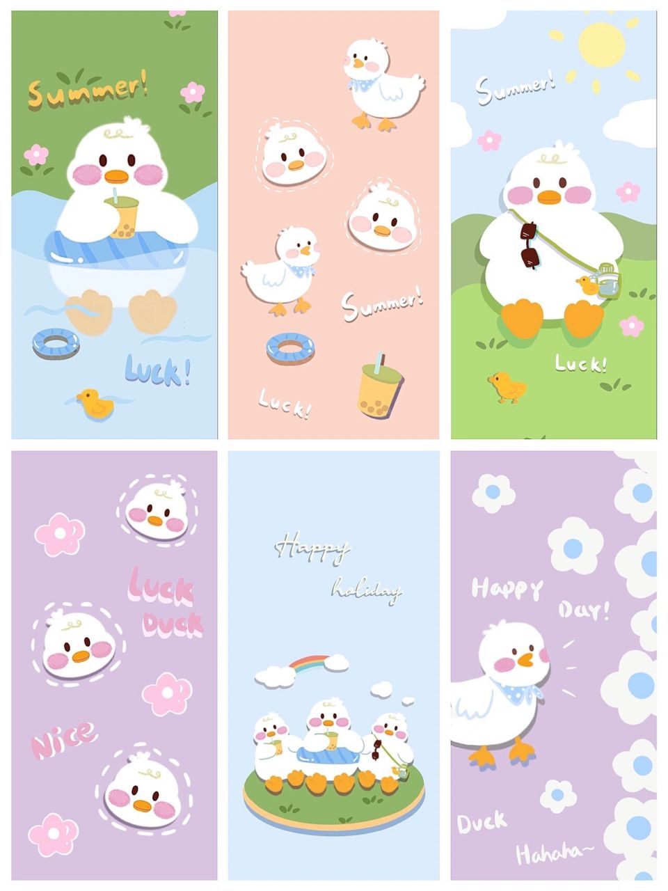 原创可爱动物系壁纸(夏日元气鸭9192) 夏日元气鸭来给你打气了!