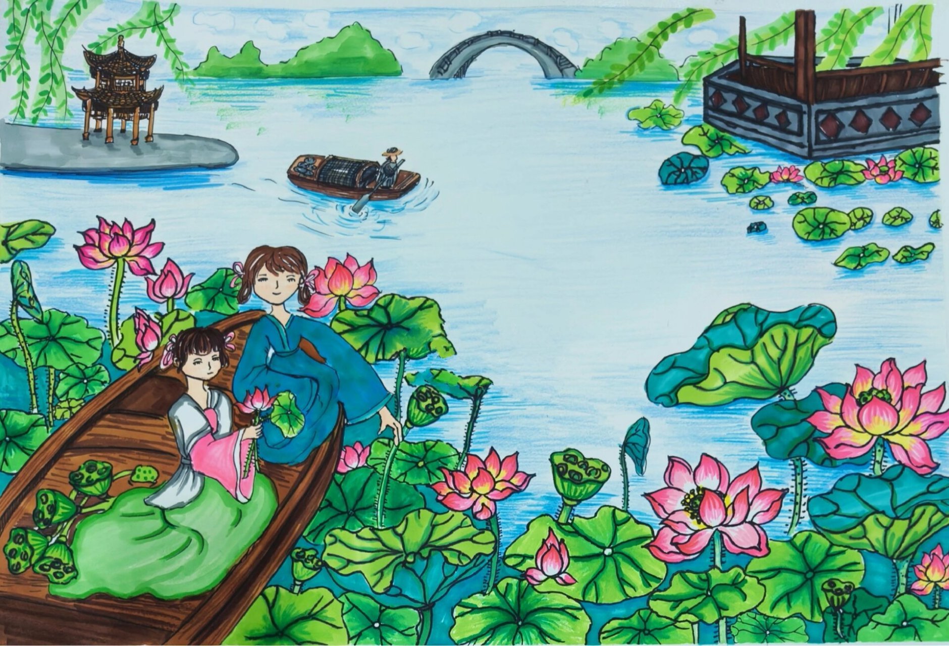 古诗配图采莲曲 古诗配图