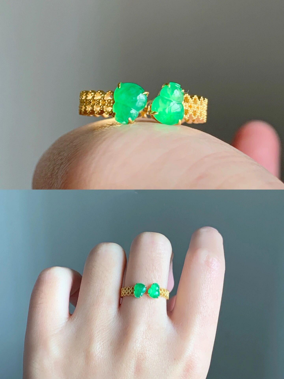 双生花的一枚翡翠葫芦戒指～ 不仅寓意好,颜值也是很高啦!