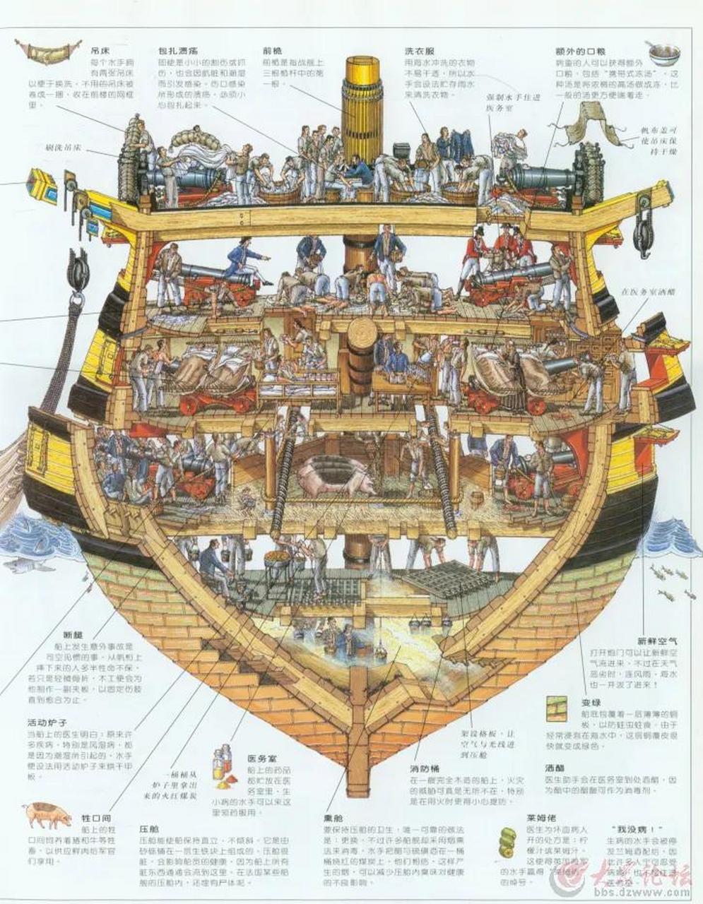 西方风帆战舰内部结构什么样子的,拥有该风帆战舰为何能够称霸全球