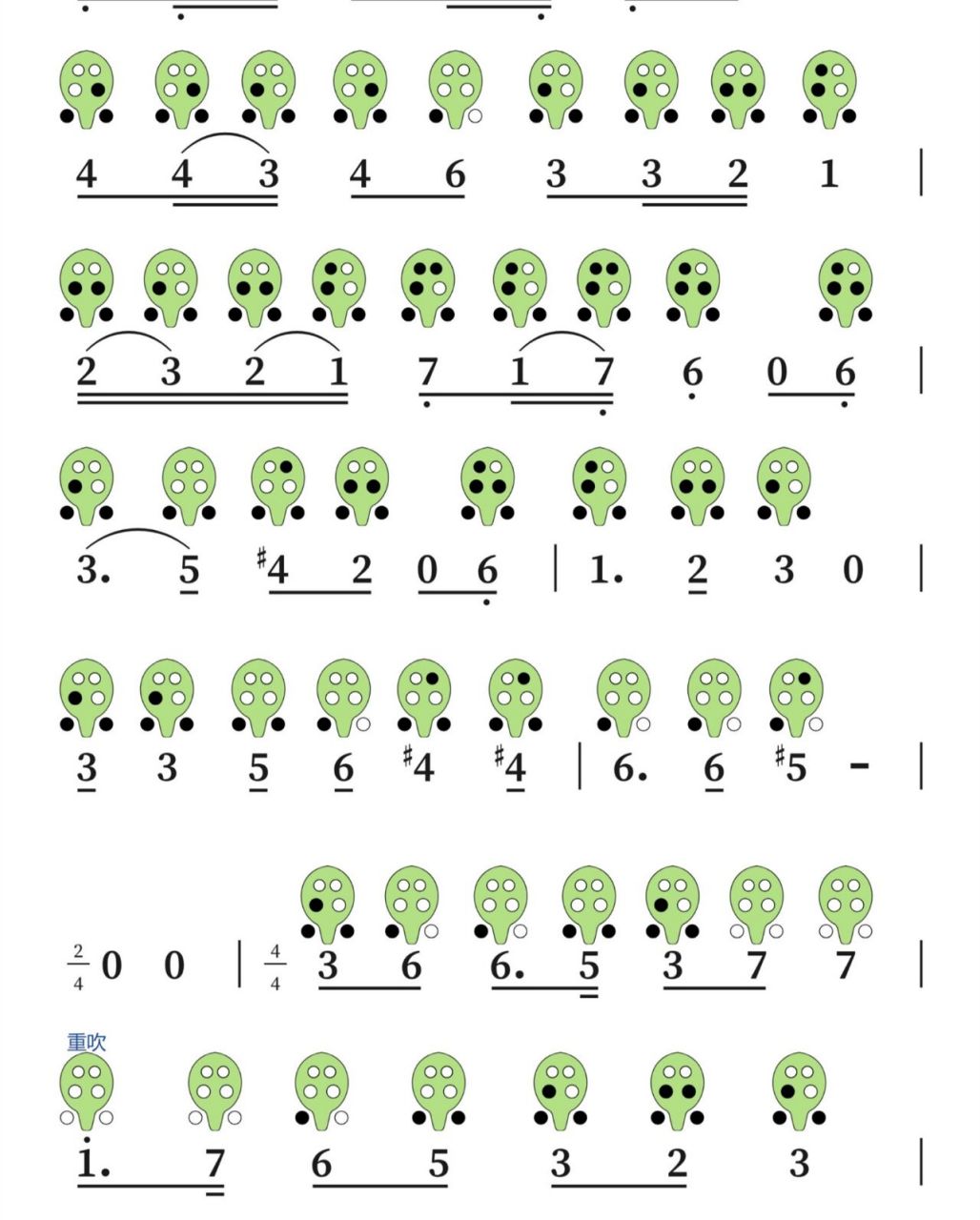 《布谷鸟》6孔陶笛曲谱 欢迎一起交流陶笛心得 需要更多曲谱欢迎留言