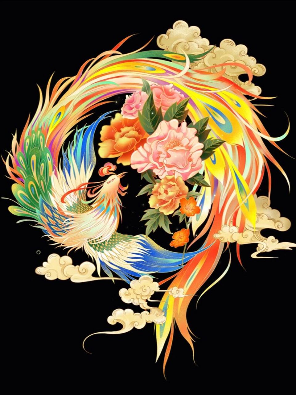 中国神话| 古风 神兽|  雄为凤,雌为凰!