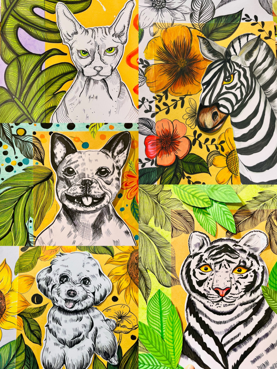 动物线描丛林系列