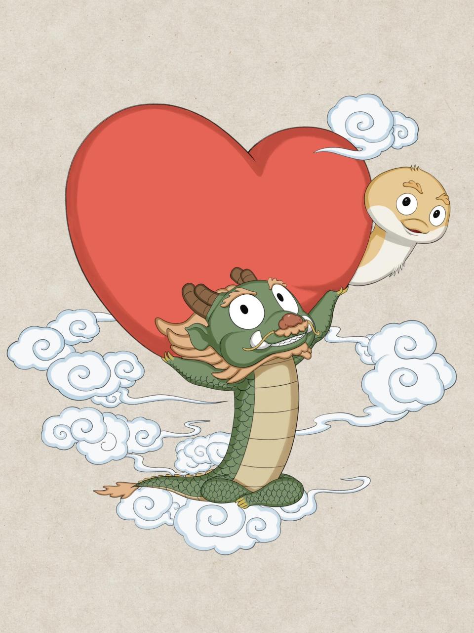 接好[并不简单] #家里的小可爱# #龙仔# #小毛蛇# #原创插画# #七夕节