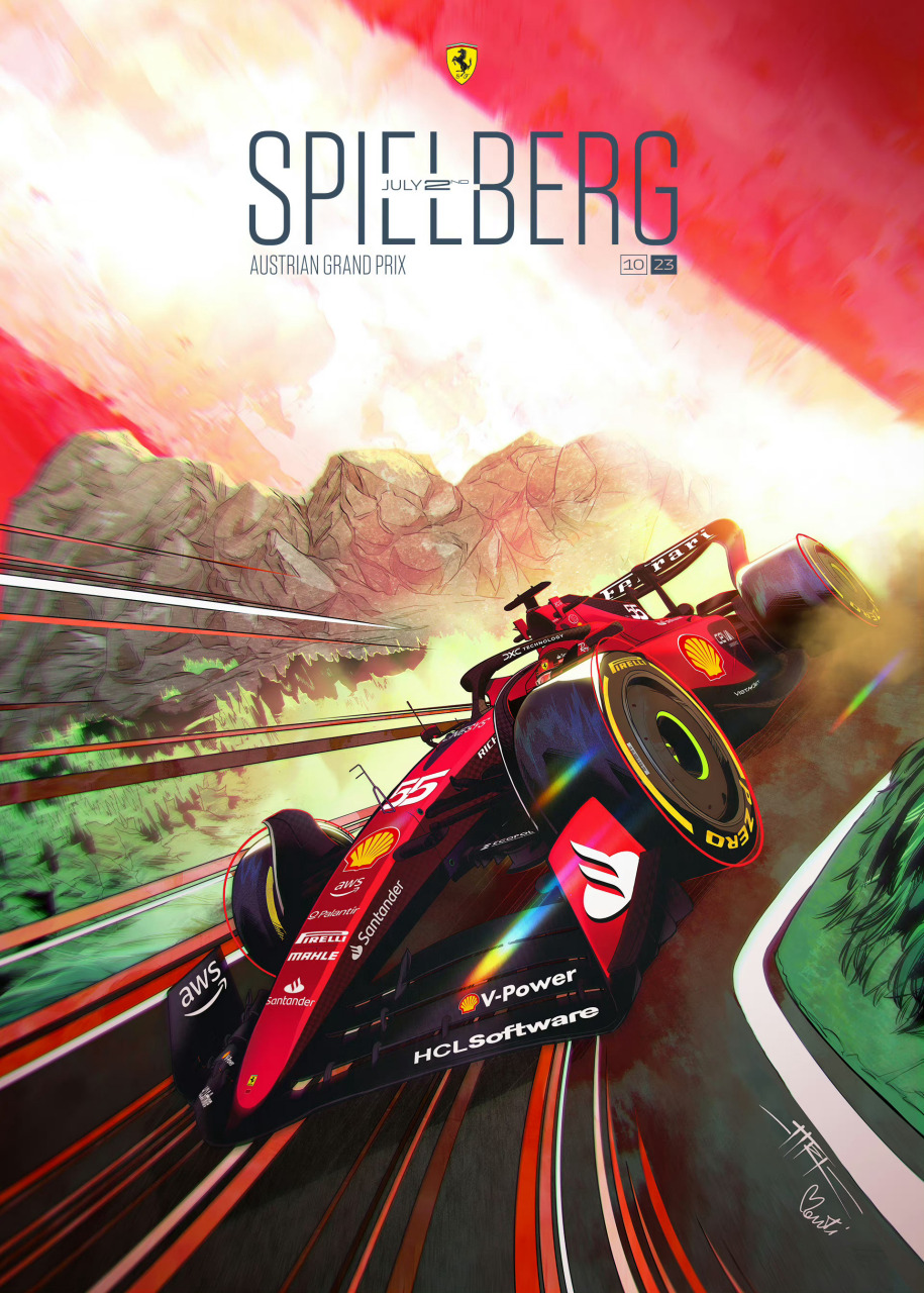【f1 | 9695法拉利车队奥地利站海报】  #2023f1奥地利大奖赛
