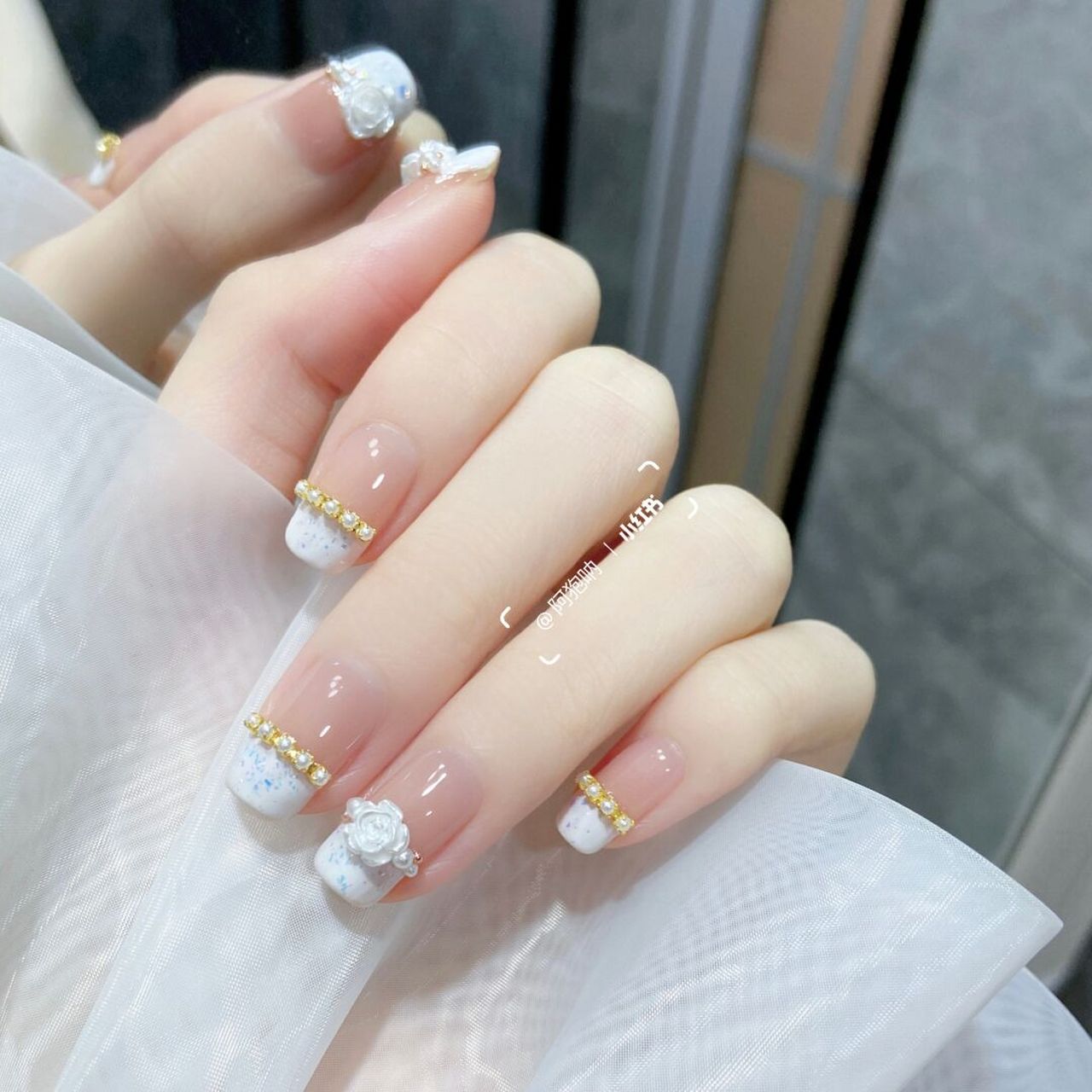 2023爆款总结78冰透裸色夏日山茶花美甲合集 总结超美的一组山茶花