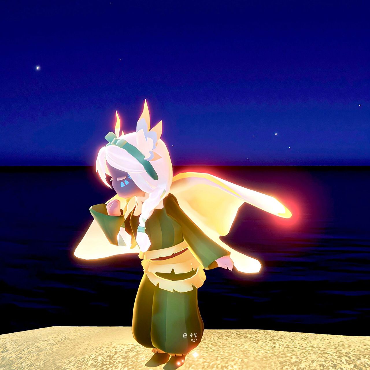 光遇小众穿搭——"梦想是飞翔的绿丝带妹妹" 7515集结季最好看的