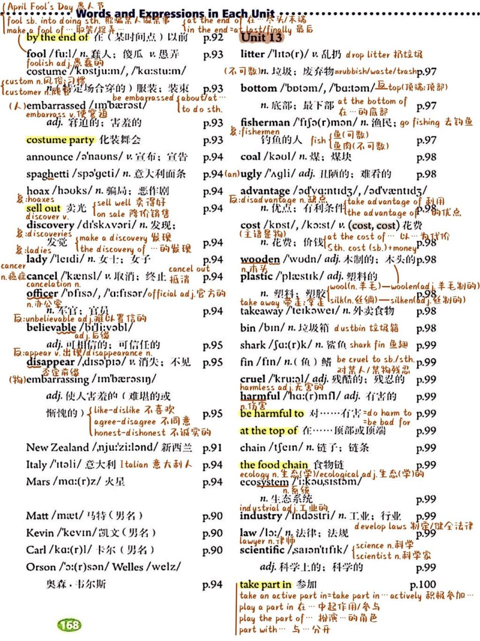 人教版英语九年级全一册unit 13|单词