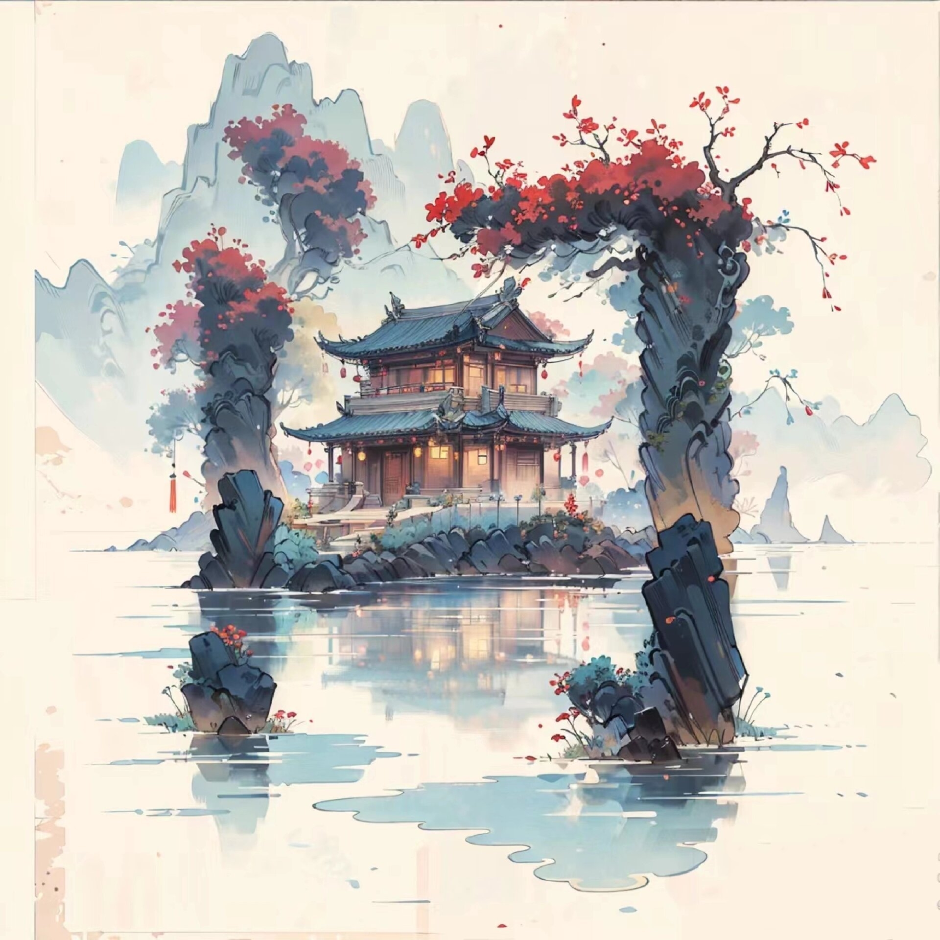 眯眼看 姓氏风景头像