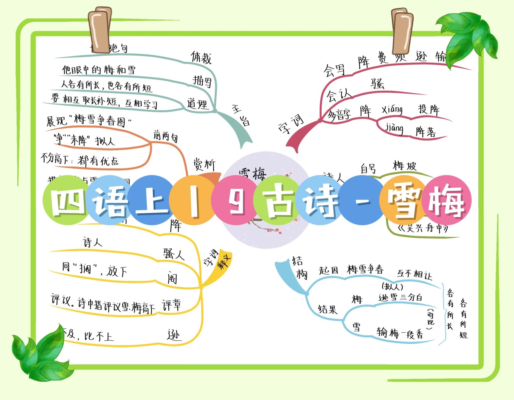 二年级梅花思维导图图片