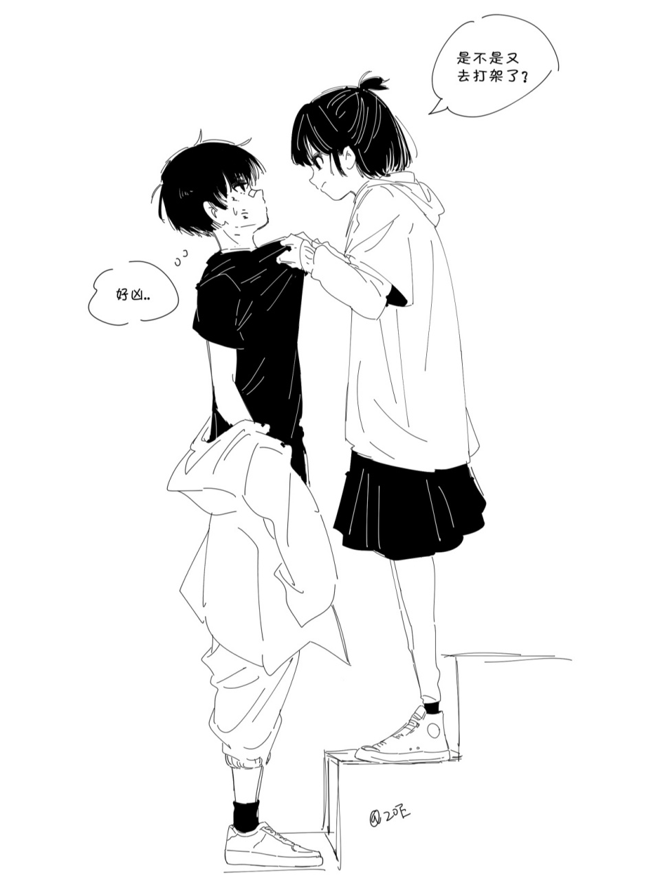 关于两人的身高情报15( ω )12 !周子和许飞就是一个台阶差