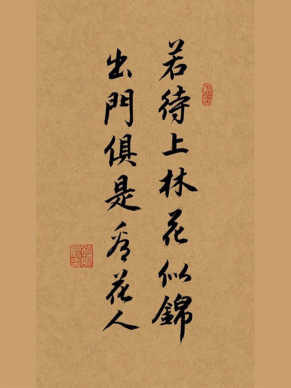 行书手写|若待上林花似锦,出门俱是看花人 出自唐代诗人杨巨源的