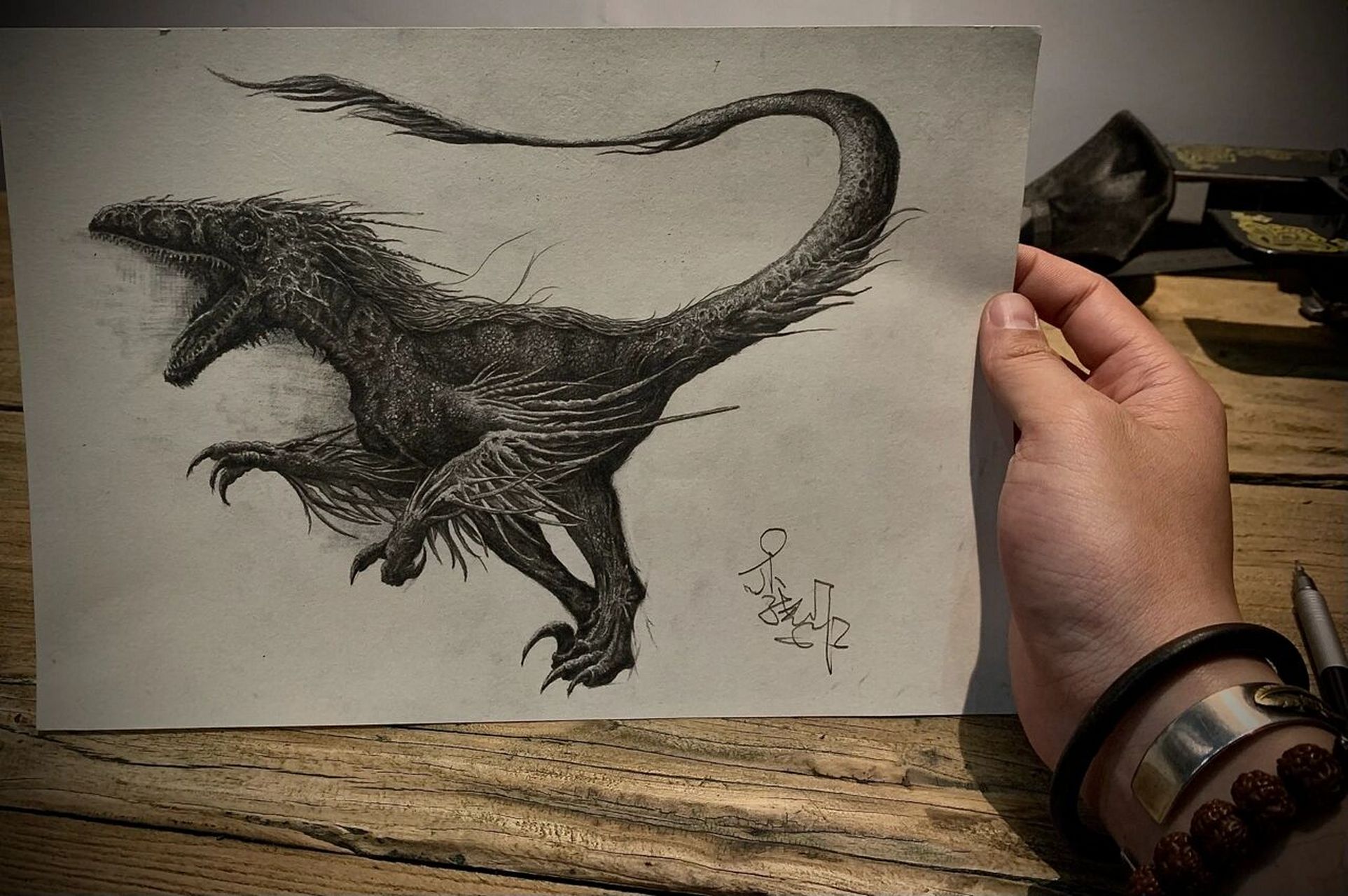 今日份手绘分享,暴虐迅猛龙.