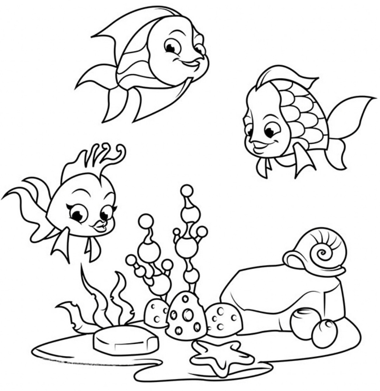 海底世界简笔画素材 海底世界美术,儿童画